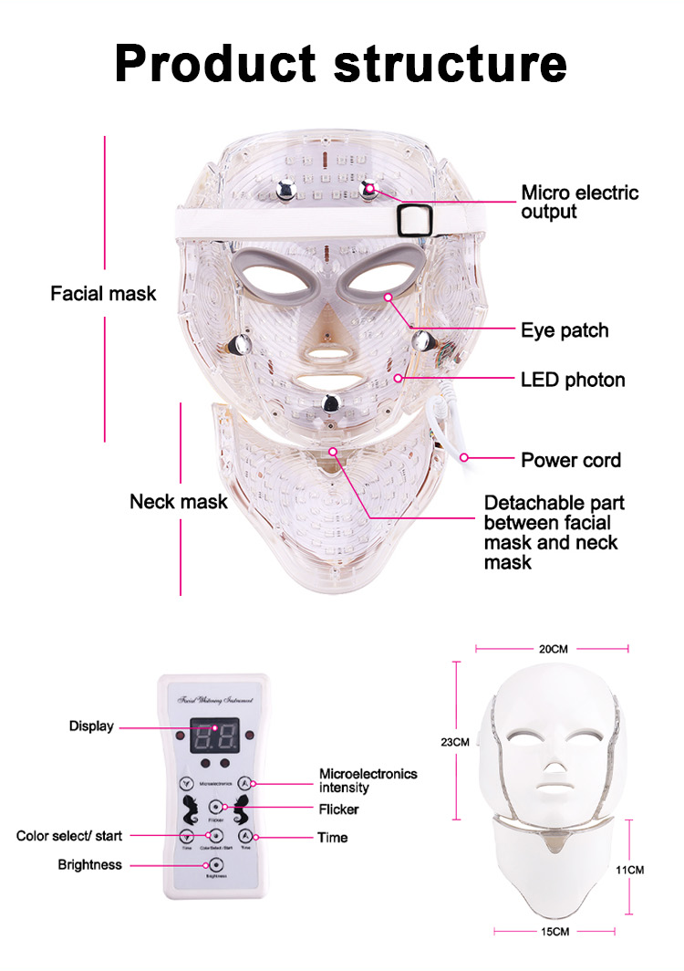 7 color led face mask price