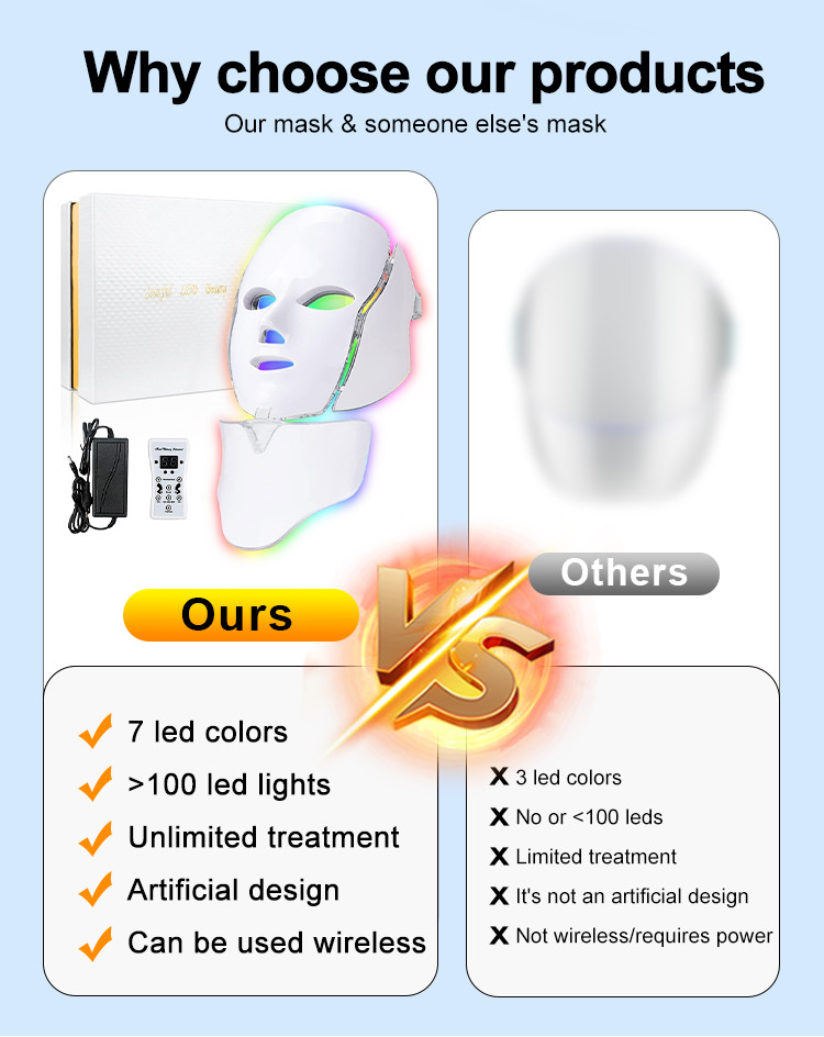 7 color led face mask price