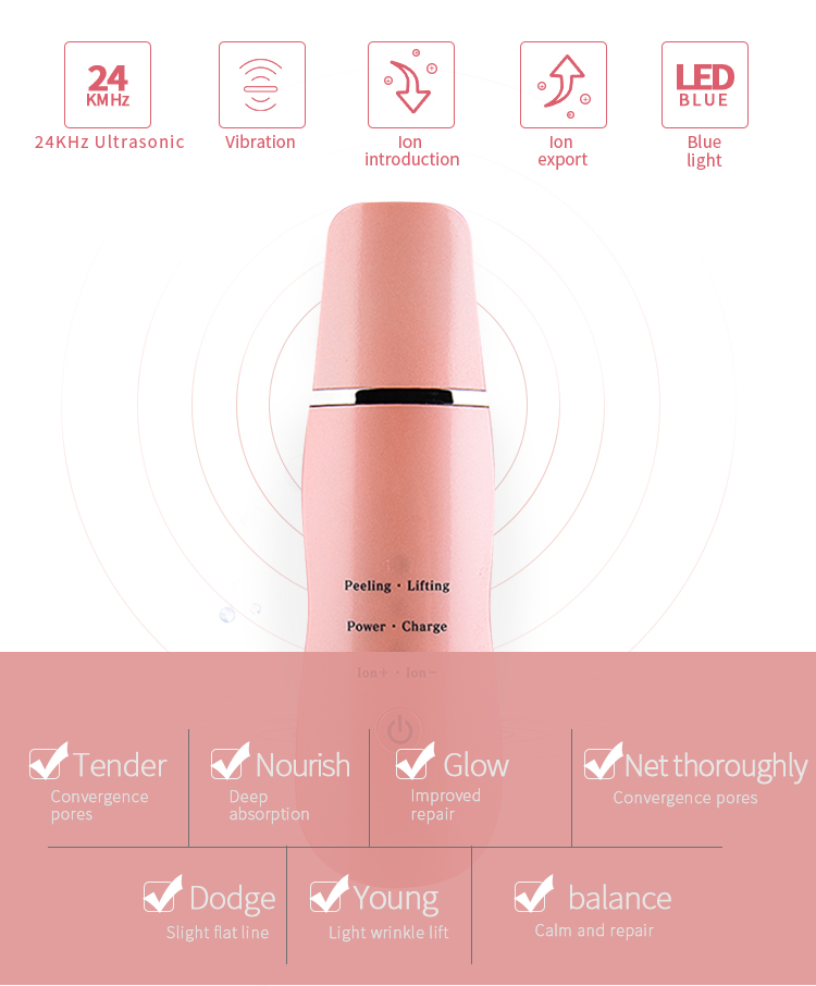 how does ultrasonic skin scrubber work